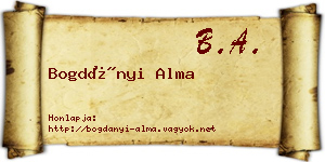 Bogdányi Alma névjegykártya